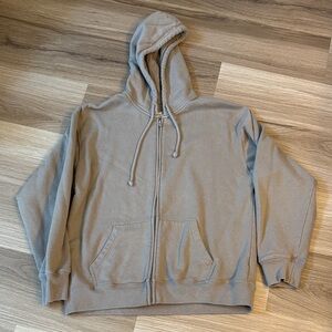 Hollister Zip-Up taupe hoodie XS oversized